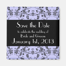 Ervum Heart Damask, save the date magnet