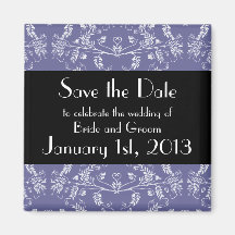 Ervum Heart Damask, save the date magnet