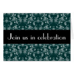 Ervum Heart Damask, wedding invitaton Greeting Cards