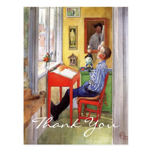 Esbjorn Doing His Homework by Carl Larsson Postcard