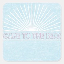 Escape To The Beach Square Sticker