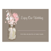 Escort Seating Card Wild Flowers & Mason Jar Business Card Templates