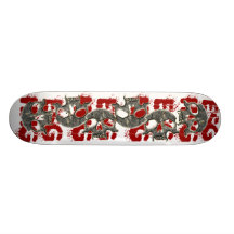 ESGHHG VAMPIRE SKULL BLACK MARBLE SKATEBOARD DECK