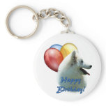 Eskie Happy Birthday Balloon Keychain