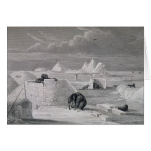 Eskimaux building a Snow-Hut, from 'Journal of a S Cards