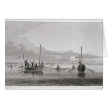 Eskimaux Coming Towards the Boats in Shoalwater Ba Card