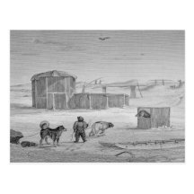 Eskimaux House, built of ice, Igloolik, 1822, from Post Card