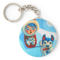 Eskimo Dog Key Chain