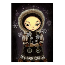 Eskimo girl ACEO prints Business Card Template