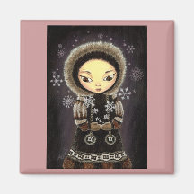 Eskimo girl refrigerator magnets