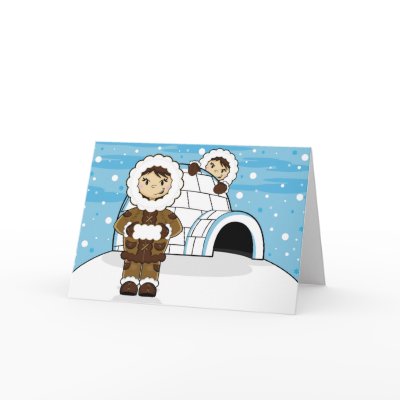Eskimo & Igloo Card by markmurphycreative