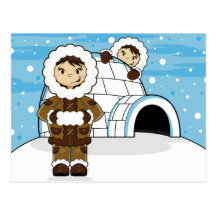 Eskimo & Igloo Postcard