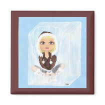 Eskimo in Ice Quantum Cutie Fridge Magnet