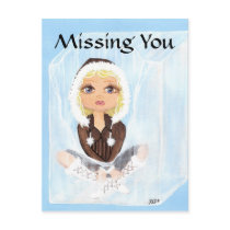 Eskimo in Ice Quantum Cutie Missing You Postcards