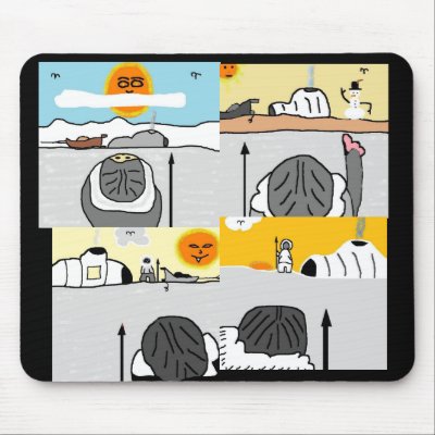 eskimo, inuit men, inuit, igloo man mousepads by kotzradio