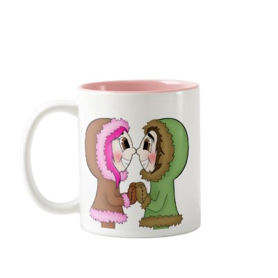 eskimo kisses mug by Porshey