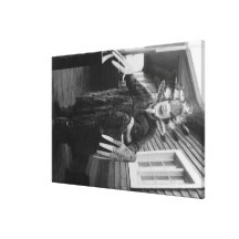 Eskimo Medicine Man and Sick Boy in Alaska Canvas Prints