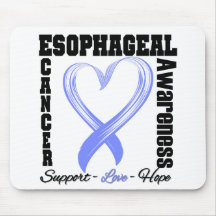 Esophageal Cancer Awareness Brushed Heart Ribbon Mousepads