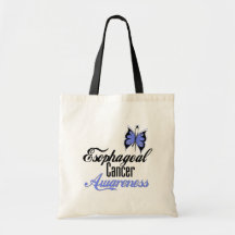 Esophageal Cancer Awareness Butterfly Tote Bags