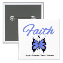 Esophageal Cancer Faith Butterfly Ribbon Pin