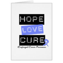 Esophageal Cancer Hope Love Cure Greeting Cards
