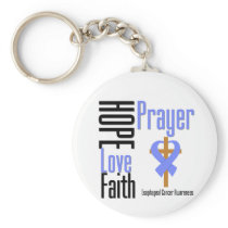 Esophageal Cancer Hope Love Faith Prayer Cross Keychain
