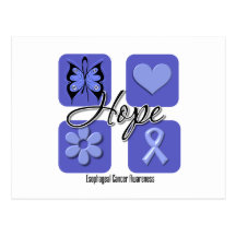 Esophageal Cancer Hope Love Inspire Awareness Post Cards