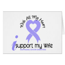 Esophageal Cancer I Support My Wife Greeting Cards