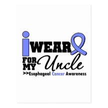 Esophageal Cancer Periwinkle Ribbon For My Uncle Postcard