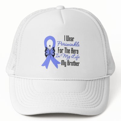 Esophageal Cancer Ribbon Hero My Brother Mesh Hats by cancerapparel