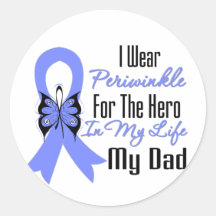 Esophageal Cancer Ribbon Hero My Dad Round Sticker