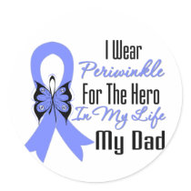 Esophageal Cancer Ribbon Hero My Dad Round Sticker
