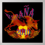 España 2010 Grunge Toro soccer ball gifts Poster