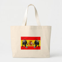 España La Furia Roja futbol Toro Flag of Spain Tote Bag
