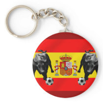 España La Furia Roja futbol Toro Flag of Spain Key Chains