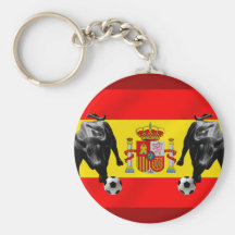 España La Furia Roja futbol Toro Flag of Spain Key Chains