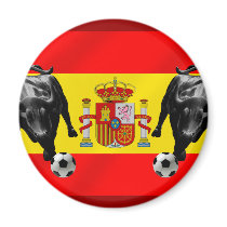 España La Furia Roja futbol Toro Flag of Spain Magnet