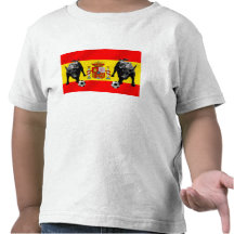 España La Furia Roja futbol Toro Flag of Spain T Shirt