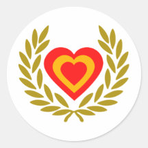 espana-laurel-heart. stickers