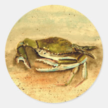 espèce marine acrylique de mer de peinture de crab autocollants