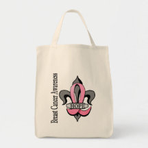 Espoir de cancer du sein de Fleur De Lis Sacs En Toile