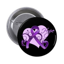 Espoir floral de ruban - Cancer pancréatique Badge