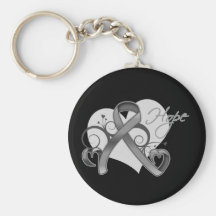 Espoir floral de ruban - tumeur cérébrale porte-clef