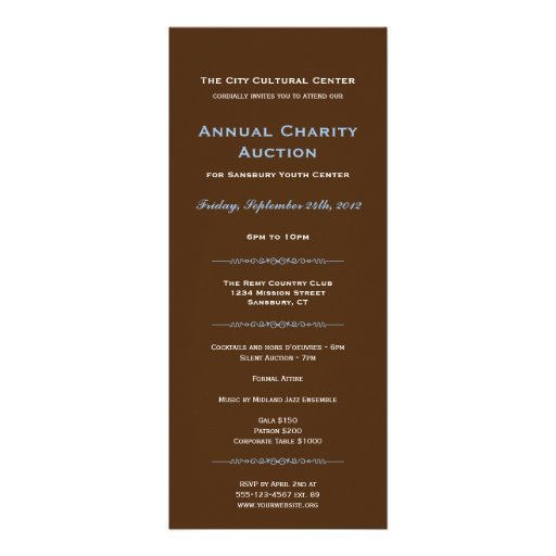 Espresso blue business gala event corporate long invitations