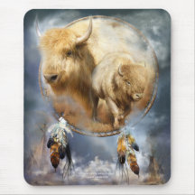 Esprit de l'art blanc Mousepad de Buffalo Tapis De Souris