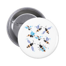 essaim mignon des abeilles badges