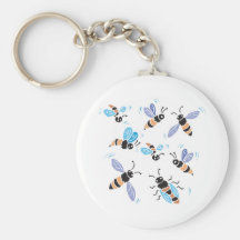 essaim mignon des abeilles porte-clef