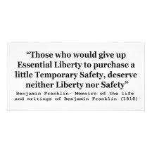 Essential Liberty and Temporary Safety Franklin Picture Card