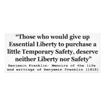 Essential Liberty and Temporary Safety Franklin Photograph