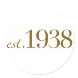 Est 1938 round stickers